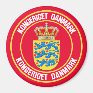 Aimant Emblème rond du Danemark