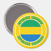 Aimant Emblème rond du Gabon (Recto/Verso)