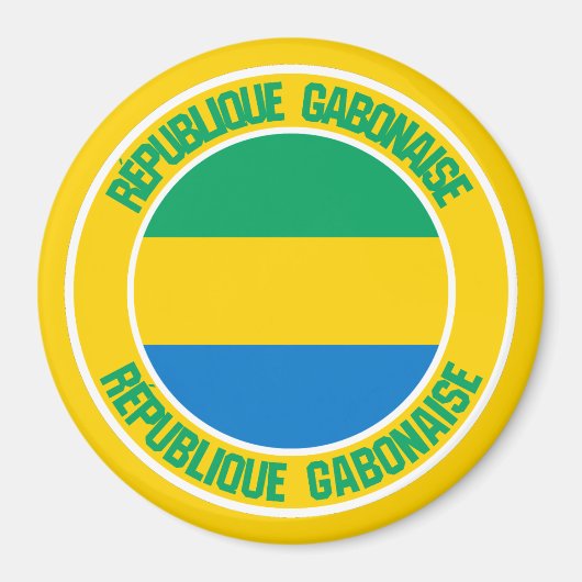 Aimant Emblème rond du Gabon (Devant)