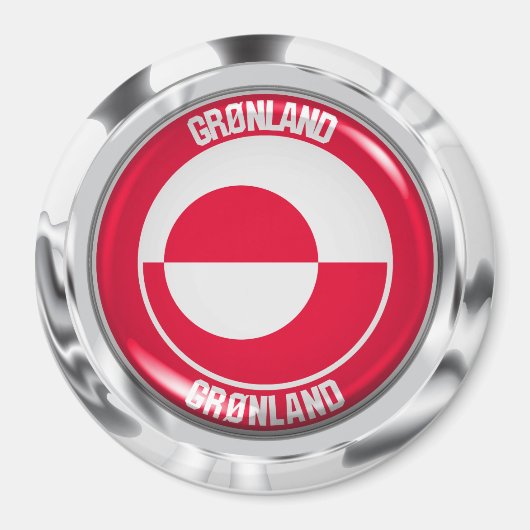Aimant Emblème rond du Groenland (Devant)