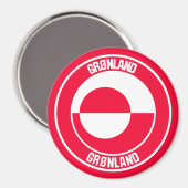 Aimant Emblème rond du Groenland (Recto/Verso)