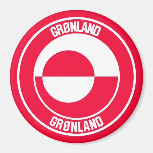 Aimant Emblème rond du Groenland (Devant)