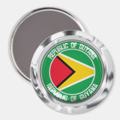 Aimant Emblème rond du Guyana (Recto/Verso)