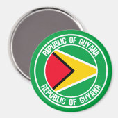Aimant Emblème rond du Guyana (Recto/Verso)