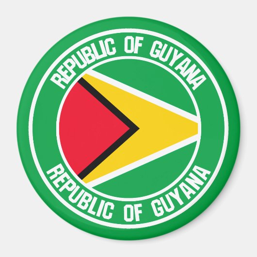 Aimant Emblème rond du Guyana (Devant)