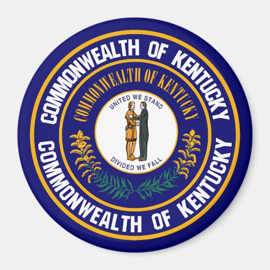Aimant Emblème rond du Kentucky (Devant)