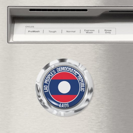 Aimant Emblème rond du Laos (In Situ (Lave-vaisselle))