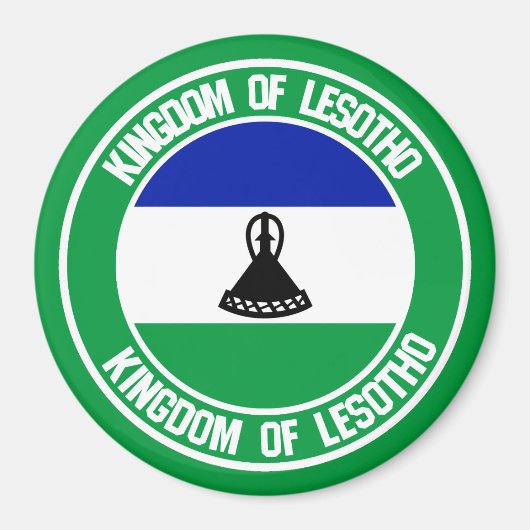 Aimant Emblème rond du Lesotho (Devant)