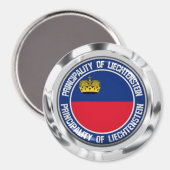 Aimant Emblème rond du Liechtenstein (Recto/Verso)