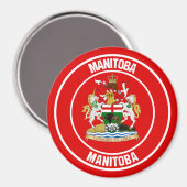 Aimant Emblème rond du Manitoba (Recto/Verso)