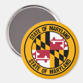 Aimant Emblème rond du Maryland (Recto/Verso)