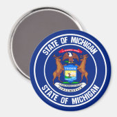 Aimant Emblème rond du Michigan (Recto/Verso)