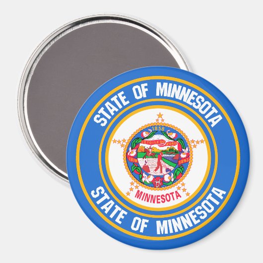 Aimant Emblème rond du Minnesota (Recto/Verso)
