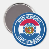 Aimant Emblème rond du Missouri (Recto/Verso)