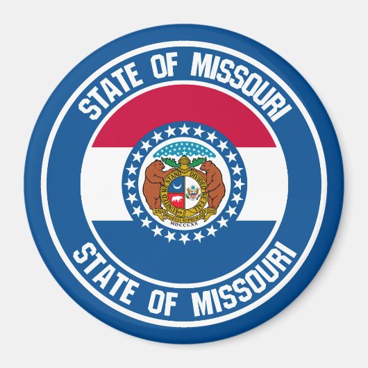 Aimant Emblème rond du Missouri (Devant)