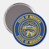 Aimant Emblème rond du Nebraska (Recto/Verso)