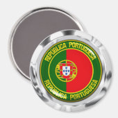 Aimant Emblème rond du Portugal (Recto/Verso)