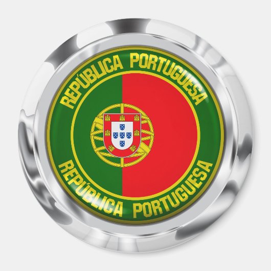 Aimant Emblème rond du Portugal (Devant)