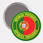 Aimant Emblème rond du Portugal (Recto/Verso)