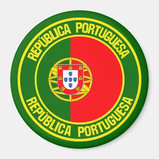 Aimant Emblème rond du Portugal (Devant)