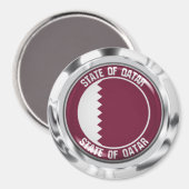 Aimant Emblème rond du Qatar (Recto/Verso)