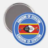 Aimant Emblème rond du Swaziland ( Eswatini ) (Recto/Verso)
