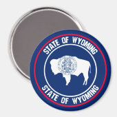 Aimant Emblème rond du Wyoming (Recto/Verso)