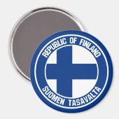 Aimant Emblème rond finlandais (Recto/Verso)