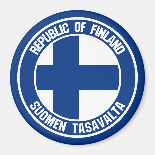 Aimant Emblème rond finlandais (Devant)