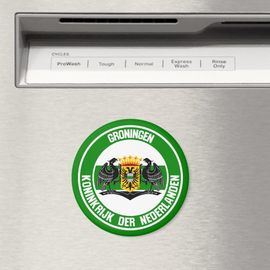 Aimant Emblème rond Groningue (In Situ (Lave-vaisselle))