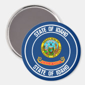 Aimant Emblème rond Idaho (Recto/Verso)