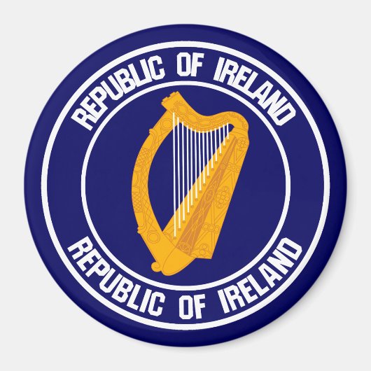 Aimant Emblème rond irlandais (Devant)