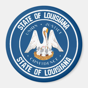 Aimant Emblème rond Louisiane