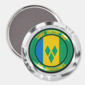 Aimant Emblème rond Saint-Vincent-et-les Grenadines (Recto/Verso)