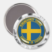 Aimant Emblème rond Suède (Recto/Verso)
