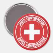 Aimant Emblème rond Suisse (Recto/Verso)