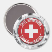 Aimant Emblème rond Suisse (Recto/Verso)