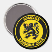 Aimant Emblème rond Vlaanderen (Recto/Verso)
