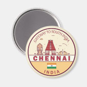 Aimant Emblème Skyline de Chennai India City (Recto/Verso)