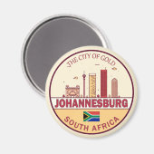 Aimant Emblème Skyline de Johannesburg Afrique du Sud (Recto/Verso)