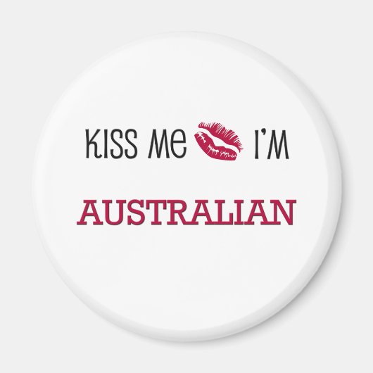 Aimant Embrasse-moi Je suis AUSTRALIENNE (Devant)