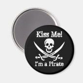 Aimant Embrasse-Moi ! Je suis Pirate (Recto/Verso)
