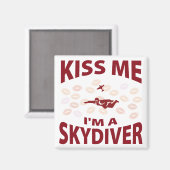 Aimant Embrasse-moi Je suis un Skydiver (Recto/Verso)