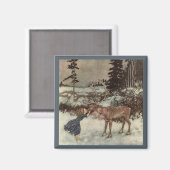 Aimant Embrasser un renne sur le nez (Recto/Verso)