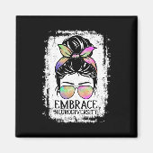 Aimant Embrassez la Sensibilisation sur l'autisme Neurodi (Devant)