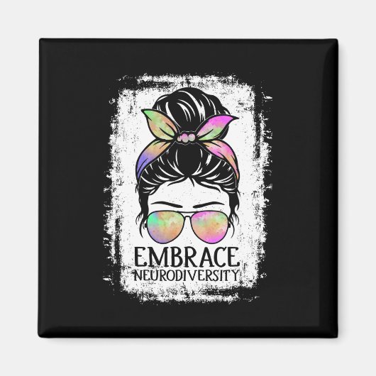 Aimant Embrassez la Sensibilisation sur l'autisme Neurodi (Devant)