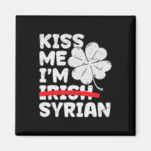 Aimant Embrassez-moi, je suis syrien Funny St. Patrick's