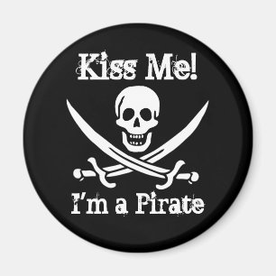 Aimant Embrassez-moi ! Je suis un pirate