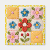 Aimant Embroidered Flower Quilt Block (Devant)