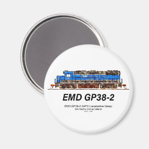 Aimant EMD GP38-2 Locomotive diesel GATX bleu et blanc